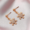 Women's Electroplated Geometric Snowflake Earrings With Micro Inlaid Zircon Festive Short Jewelry