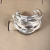Women's Electroplated Geometric Twist Stud Earrings With Irregular Pleated Design Fashion Jewelry