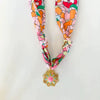 Women's Electroplated Heart Shape Stainless Steel And Titanium Steel Necklace Pendant And Art Silk Scarf