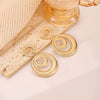 Women's Electroplated Iron Geometric Cutout Circle Hoop Earrings Statement Fashion Jewelry