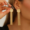 Women's Electroplated Iron Tassel Earrings Minimalist Geometric Retro Earrings With Stainless Steel Ear Posts