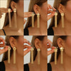 Women's Electroplated Iron Tassel Earrings Minimalist Geometric Retro Earrings With Stainless Steel Ear Posts