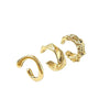 Women's Electroplated Metal Ear Cuff Set With Irregular Round Geometric Design And Elegant Minimalist Style