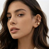 Women's Electroplated Metal Ear Cuff Set With Irregular Round Geometric Design And Elegant Minimalist Style