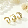 Women's Electroplated Metal Ear Cuff Set With Irregular Round Geometric Design And Elegant Minimalist Style