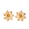 Women's Electroplated Metal Flower Earrings With Chrysanthemum Petal Design Exaggerated Retro Statement Style And Stainless Steel Ear Posts
