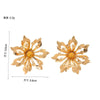 Women's Electroplated Metal Flower Earrings With Chrysanthemum Petal Design Exaggerated Retro Statement Style And Stainless Steel Ear Posts