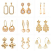 Women's Electroplated Metal Geometric Rhombus Stud Earrings With Copper Posts Elegant Fashion Jewelry Wholesale