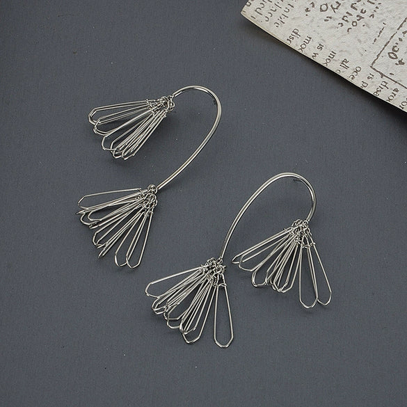 Women's Electroplated Metal Geometric Rhombus Stud Earrings With Copper Posts Elegant Fashion Jewelry Wholesale