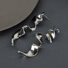 Women's Electroplated Metal Geometric Rhombus Stud Earrings With Copper Posts Elegant Fashion Jewelry Wholesale