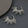 Women's Electroplated Metal Geometric Rhombus Stud Earrings With Copper Posts Elegant Fashion Jewelry Wholesale