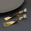 Women's Electroplated Metal Geometric Rhombus Stud Earrings With Copper Posts Elegant Fashion Jewelry Wholesale