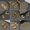 Women's Electroplated Metal Geometric Rhombus Stud Earrings With Copper Posts Elegant Fashion Jewelry Wholesale
