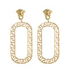 Women's Electroplated Metal Geometric Rhombus Stud Earrings With Copper Posts Elegant Fashion Jewelry Wholesale