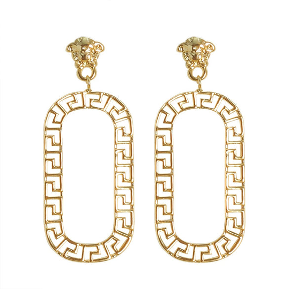 Women's Electroplated Metal Geometric Rhombus Stud Earrings With Copper Posts Elegant Fashion Jewelry Wholesale