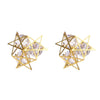 Women's Electroplated Metal Irregular Hollow Star Earrings With Sparkling Zircon Personality Style Jewelry