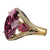 Women's Electroplated Metal Pink Zircon Ring With Geometric Constellation Design Sweet Cool Style Jewelry