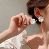 Women's Electroplated Resin Flower Earrings White Floral Retro Style Fashion Jewelry