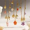 Women's Electroplated Stainless Steel And Titanium Steel Necklace With Turtle And Fish Ceramic Pendant