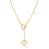 Women's Electroplated Stainless Steel Double Heart Y Shaped Necklace With Regular Chain In Light Luxury Style