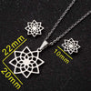 Women's Electroplated Stainless Steel Flower Earrings And Necklace Jewelry Set Wholesale