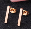 Women's Electroplated Stainless Steel Geometric Bar Drop Earrings Simple Fashion Jewelry Wholesale