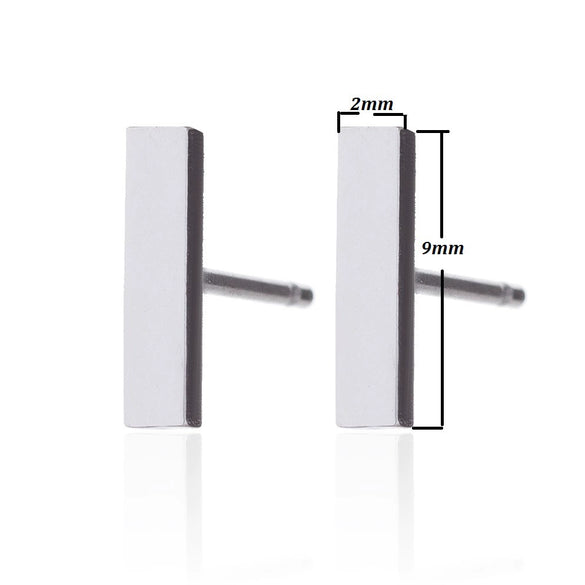Women's Electroplated Stainless Steel Geometric Bar Drop Earrings Simple Fashion Jewelry Wholesale