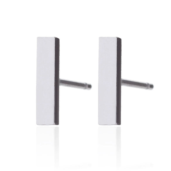 Women's Electroplated Stainless Steel Geometric Bar Drop Earrings Simple Fashion Jewelry Wholesale