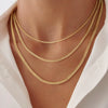 Women's Electroplated Stainless Steel Geometric Layered Choker Necklace With Simple Light Luxury Style