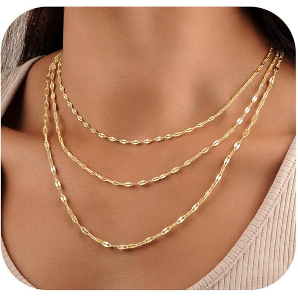 Women's Electroplated Stainless Steel Geometric Layered Choker Necklace With Simple Light Luxury Style