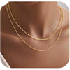 Women's Electroplated Stainless Steel Geometric Layered Choker Necklace With Simple Light Luxury Style