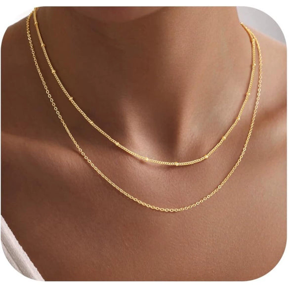 Women's Electroplated Stainless Steel Geometric Layered Choker Necklace With Simple Light Luxury Style