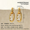 Women's Electroplated Stainless Steel Geometric Teardrop Double Hoop Clipon Earrings With Zircon Accents