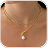 Women's Electroplated Stainless Steel Paperclip Chain Necklace With Geometric Clasp In Simple Sweet Cool Style