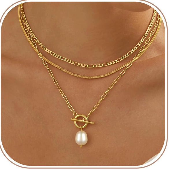 Women's Electroplated Stainless Steel Paperclip Chain Necklace With Geometric Clasp In Simple Sweet Cool Style