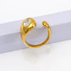 Women’s Electroplated Stainless Steel Ring With Zircon Inlay Irregular Open Geometric Design For Wholesale Jewelry