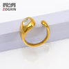 Women’s Electroplated Stainless Steel Ring With Zircon Inlay Irregular Open Geometric Design For Wholesale Jewelry