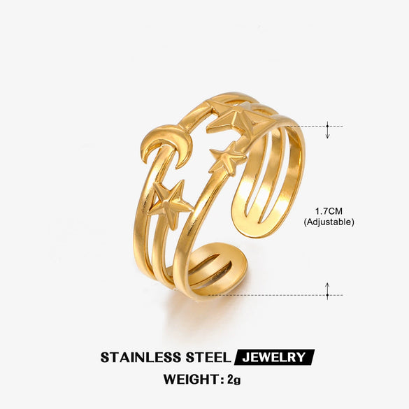 Women's Electroplated Stainless Steel Vintage Heart Ring With Geometric Line Pattern