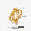 Women's Electroplated Stainless Steel Vintage Heart Ring With Geometric Line Pattern