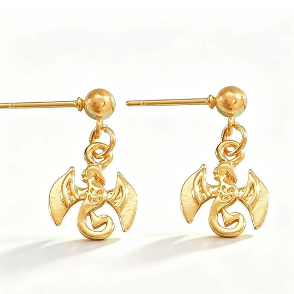 Women's Electroplated Zinc Alloy Dragonfly Earrings With Retro Literary Animal Design And Steel Ear Needles