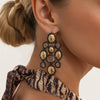 Women's Electroplated Zinc Alloy Teardrop And Oval Rhinestone Tassel Earrings With Stainless Steel Posts Geometric Light Luxury Jewelry