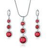 Women's Electroplated Zircon Drop Shape Necklace And Earrings Jewelry Set With Snake Bone Chain Water Drop Design