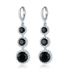 Women's Electroplated Zircon Drop Shape Necklace And Earrings Jewelry Set With Snake Bone Chain Water Drop Design