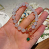 Women's Elegant Alloy Crystal And Freshwater Pearl Geometric Bangle Bracelet With Jade Style Accents