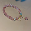 Women's Elegant Alloy Crystal And Freshwater Pearl Geometric Bangle Bracelet With Jade Style Accents