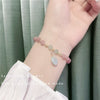 Women's Elegant Alloy Crystal And Freshwater Pearl Geometric Bangle Bracelet With Jade Style Accents