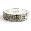 Women's Elegant Alloy Crystal Bracelet Simple Geometric Full Diamond Style Elastic Single Row And Multi Row Fashion Bracelet