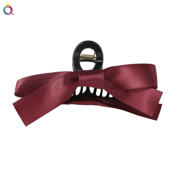 Women's Elegant Bow Shark Clip Hairpin Large Handmade Backofhead Hair Accessory For Stylish Hairstyles