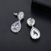 Women's Elegant Copper Crystal Drop Earrings With Geometric Zircon Design Electroplated Fashion Jewelry