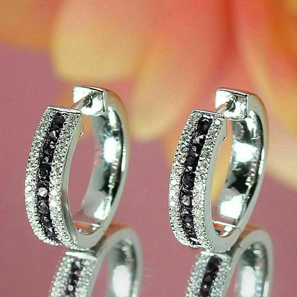 Women's Elegant Copper Imitation Sapphire Zircon Geometric Earrings